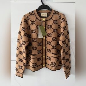 Gucci GG Jacquard Wool Cardigan